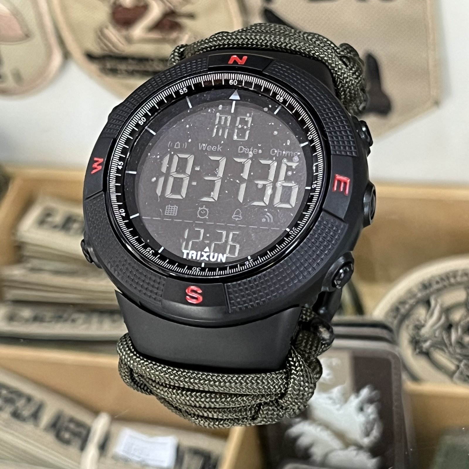 Reloj Tactico R-shock Militar Malla Paracord Digital Desert
